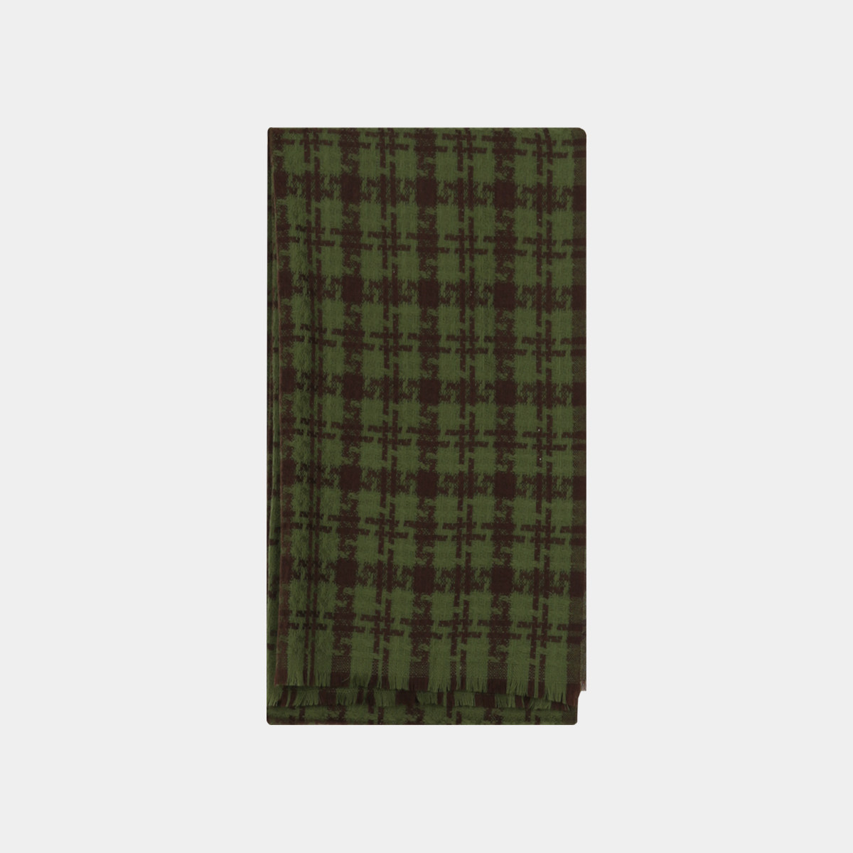 solighter 法式全羊毛绿色千鸟格围巾女2025秋冬新款软糯保暖围脖,淘宝优惠券,粉丝福利购,淘宝优惠卷