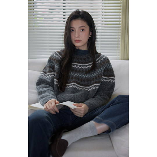 Solighter french wool fair isle sweater