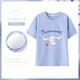 Full cotton breast pad pajamas women's single top without bra short-sleeved T-shirt in summer pure cotton thin round neck anti-convex dots