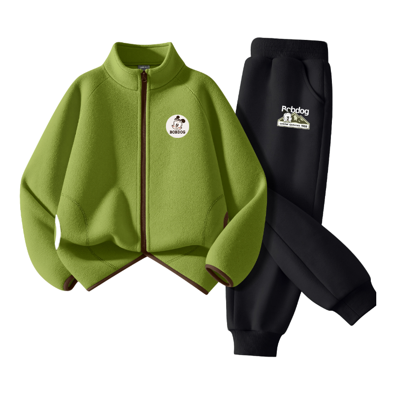 巴布豆童装男童春套装2026新款儿童摇粒绒外套休闲男孩运动裤春装,淘宝优惠券,粉丝福利购,淘宝优惠卷