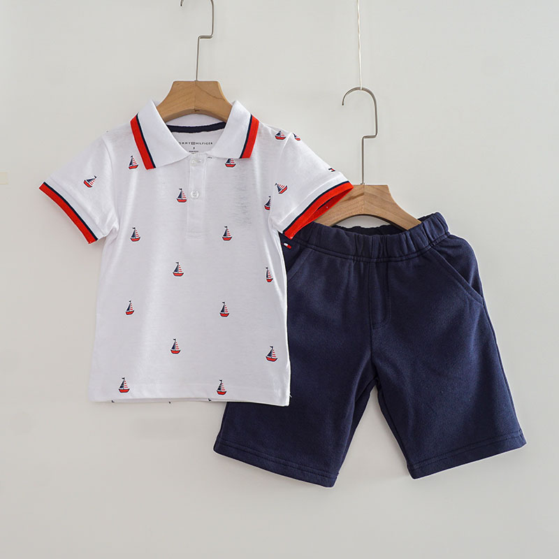 男童夏季短袖套装polo领休闲服两件套儿童运动装翻领男宝宝潮帅气 - 图3