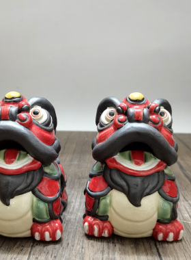 陶瓷狮子摆件国潮招财狮开业礼品