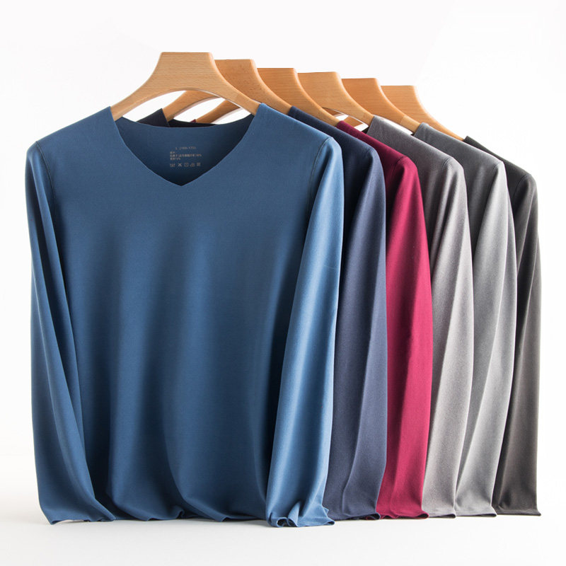 无痕保暖男士加绒套装德自发热内衣 简花保暖上装