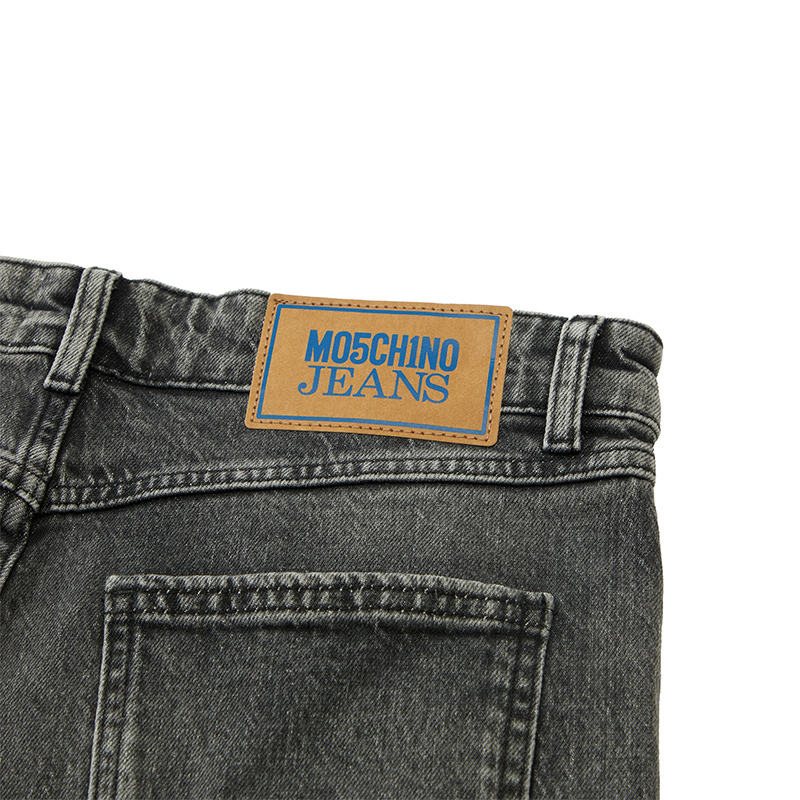 【礼物低至5折】M05CH1N0 JEANS 女士徽标贴布弹力牛仔喇叭裤 - 图2