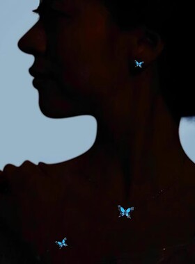 星河蝶梦纯银夜光蝴蝶锆石手链