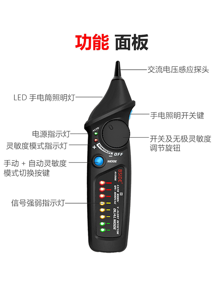 点测电笔火智能感应电笔多功能零非接触专用线路断电工线家用检测 - 图0