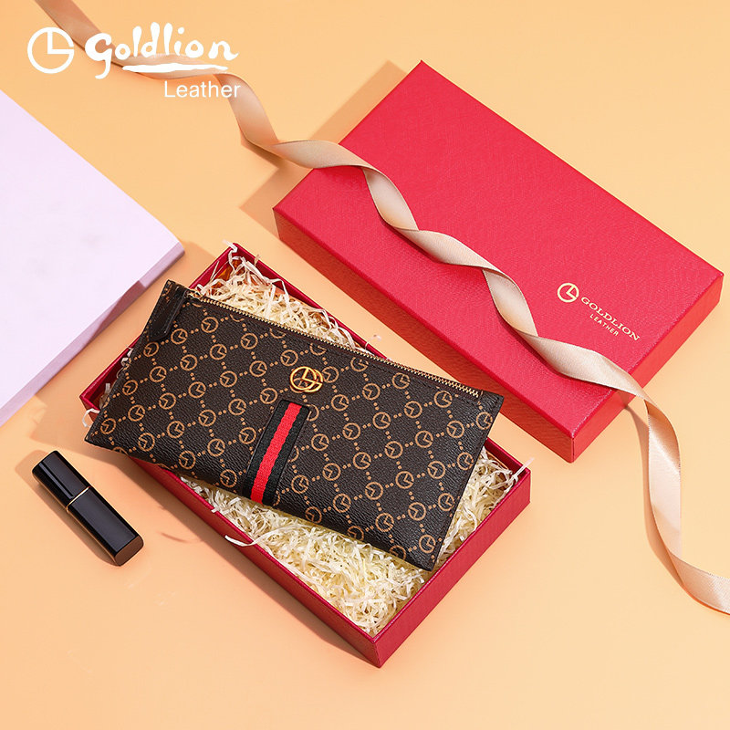 金利来2020印花手拿包长款复古女包 金利来一品仓钱包