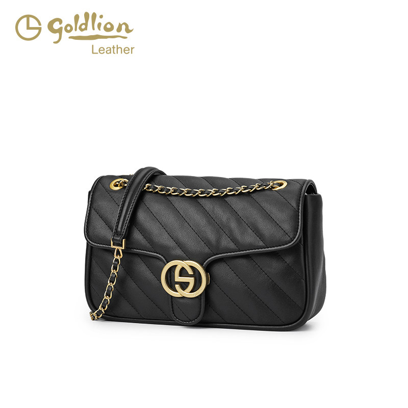 金利来时尚真皮女包小香风菱格单肩链条包2025新款百搭感斜挎小包,淘宝优惠券,粉丝福利购,淘宝优惠卷