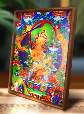 唐卡文殊菩萨铜雕画摆台