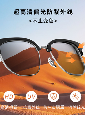 佳伯利智能变色眉框太阳镜