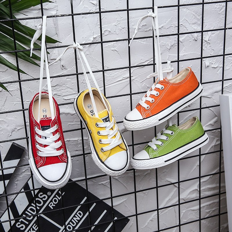 儿童帆布鞋春秋韩版经典低帮休闲鞋时尚百搭小白鞋软底男童女童鞋,淘宝优惠券,粉丝福利购,淘宝优惠卷