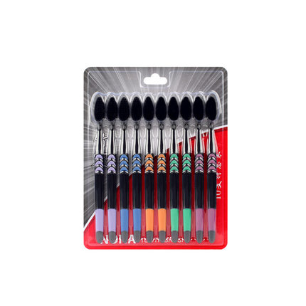 马卡龙大情侣清洁牙刷竹炭软毛日式成人牙缝手动小头旅行独立装