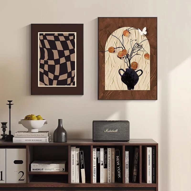 中古风柿柿如意客厅装饰画复古餐厅壁画法式电视机柜斗柜摆画挂画,淘宝优惠券,粉丝福利购,淘宝优惠卷