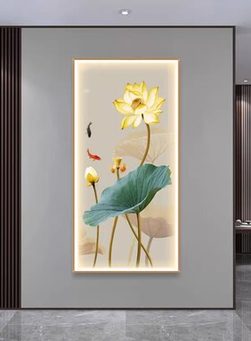 客厅茶室荷花走廊过道灯光画