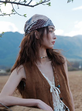 度假复古方巾女夏季百搭头巾