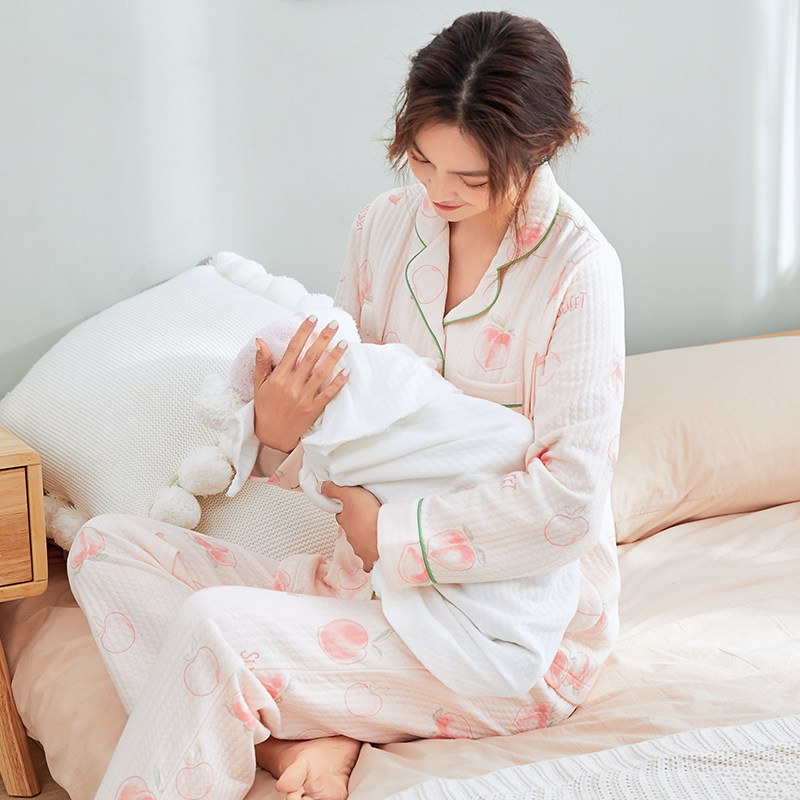 圈雅空气棉月子服怀孕期孕妇睡衣 圈雅家居服套装
