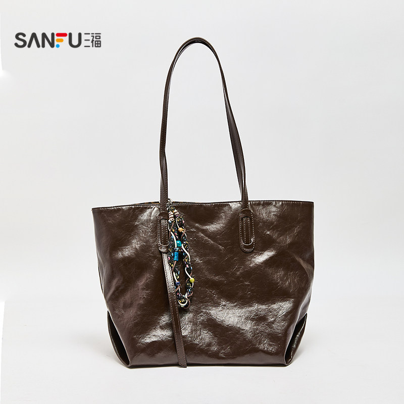 三福挎包冬季简约随性串珠配饰大容量托特包布软包女包510994,淘宝优惠券,粉丝福利购,淘宝优惠卷