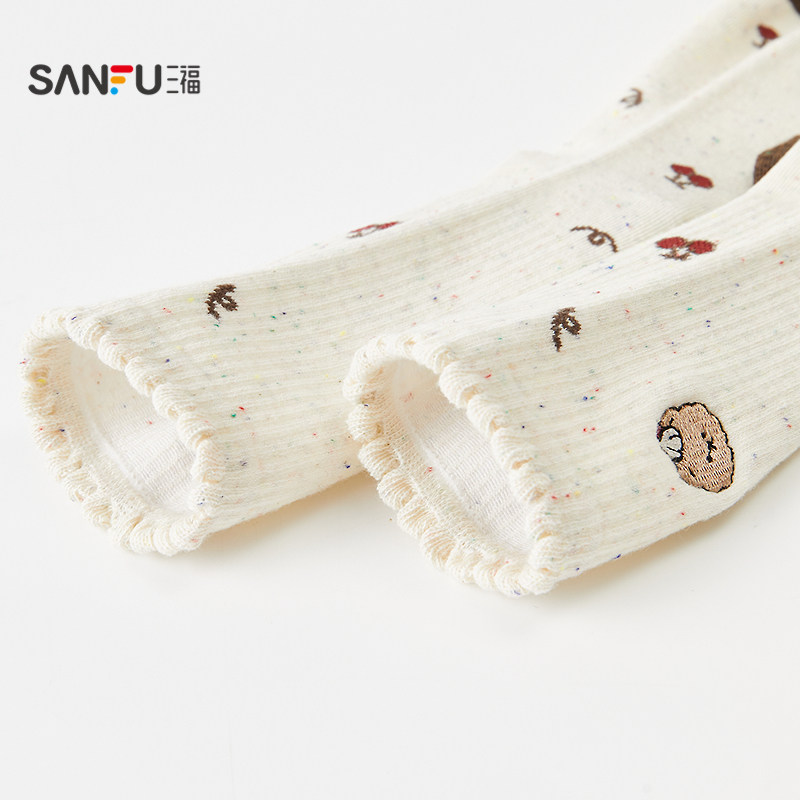 三福 女短筒袜单双装 趣味少女线条感点子纱柔软女袜袜子846373,淘宝优惠券,粉丝福利购,淘宝优惠卷
