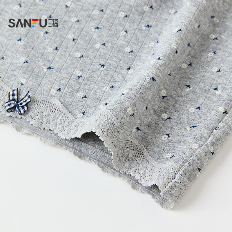 三福女中腰包臀内裤 清新碎花蕾丝腰头柔软亲肤平角裤女512384,淘宝优惠券,粉丝福利购,淘宝优惠卷