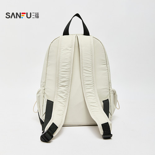 三福背包秋季学院运动校园风双肩包纯色软包时尚女包506103 - 图3