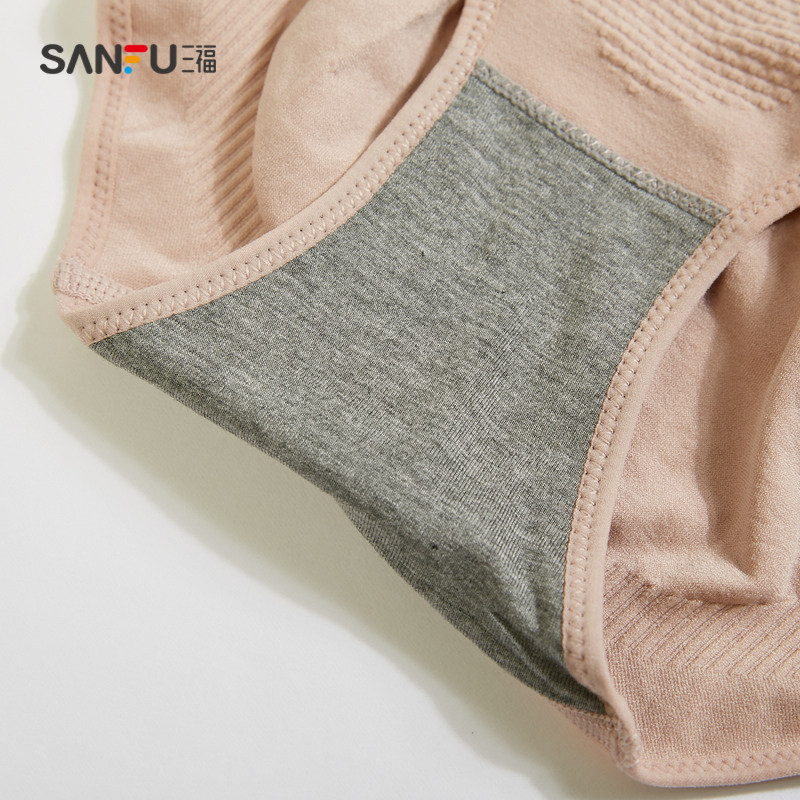 三福高腰女简约透气舒适收腹内裤 三福服饰内裤