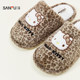 Sanfuku Sanrio Leopard Print Household Slippers Half Pack Slippers Good Daily Use Home Cotton Slippers 848485