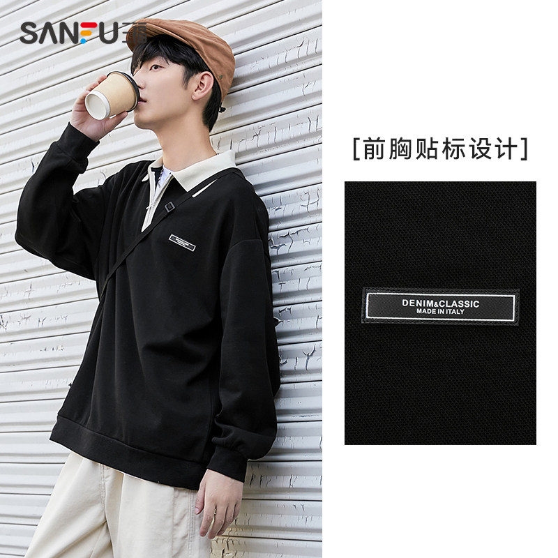 三福2022年新款春秋款polo领卫衣 三福服饰卫衣