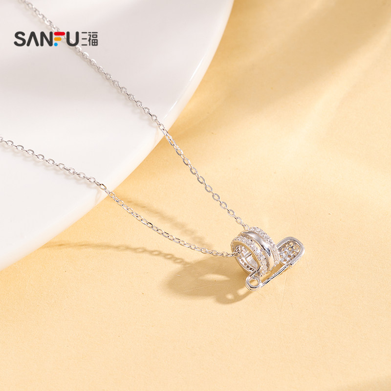 三福925银高奢银闪短项链单条 都市气质首饰配饰链条852160,淘宝优惠券,粉丝福利购,淘宝优惠卷