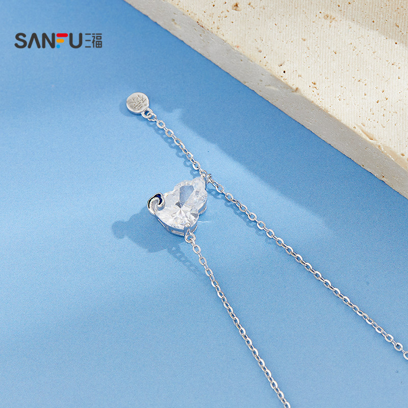 三福925银立体闪闪短项链单条 气质时尚首饰配饰链条851190,淘宝优惠券,粉丝福利购,淘宝优惠卷