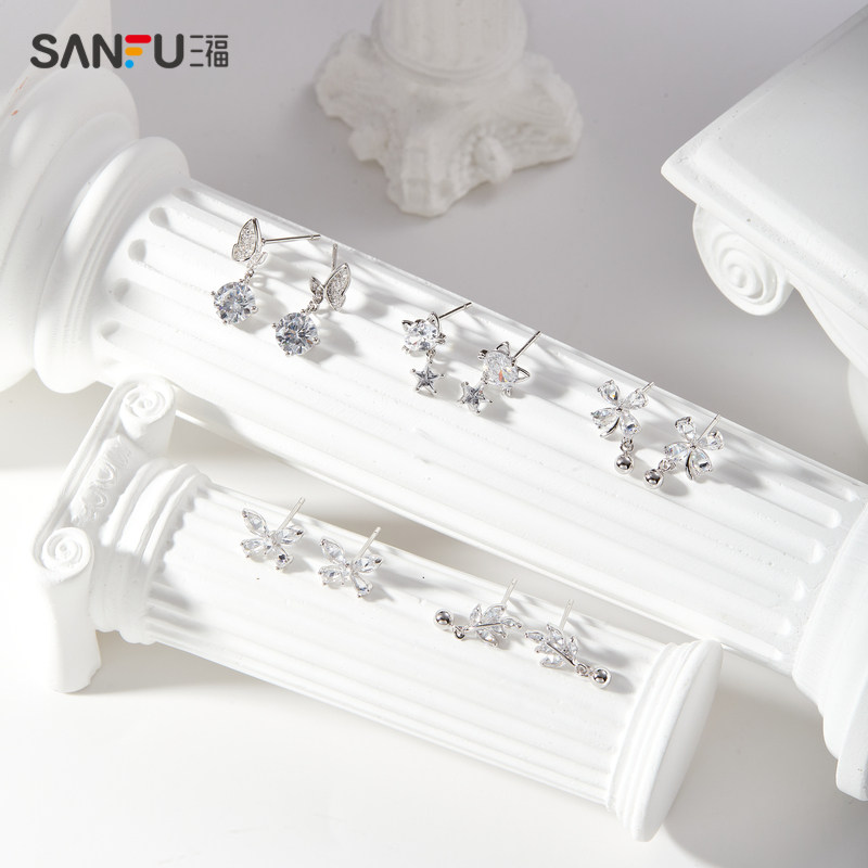 三福925银闪亮亮耳钉一对 清新气质首饰耳饰配饰耳环838730,淘宝优惠券,粉丝福利购,淘宝优惠卷