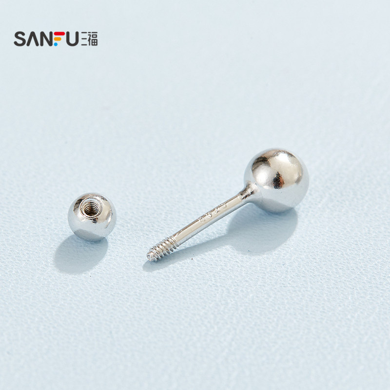 三福925银螺丝闪闪耳钉单个 优雅气质首饰配饰耳环耳饰849482,淘宝优惠券,粉丝福利购,淘宝优惠卷