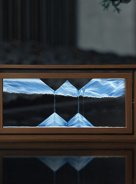 十久流沙画摆件木框办公室桌面沙漏装饰品卧室床头解压圣诞节生日