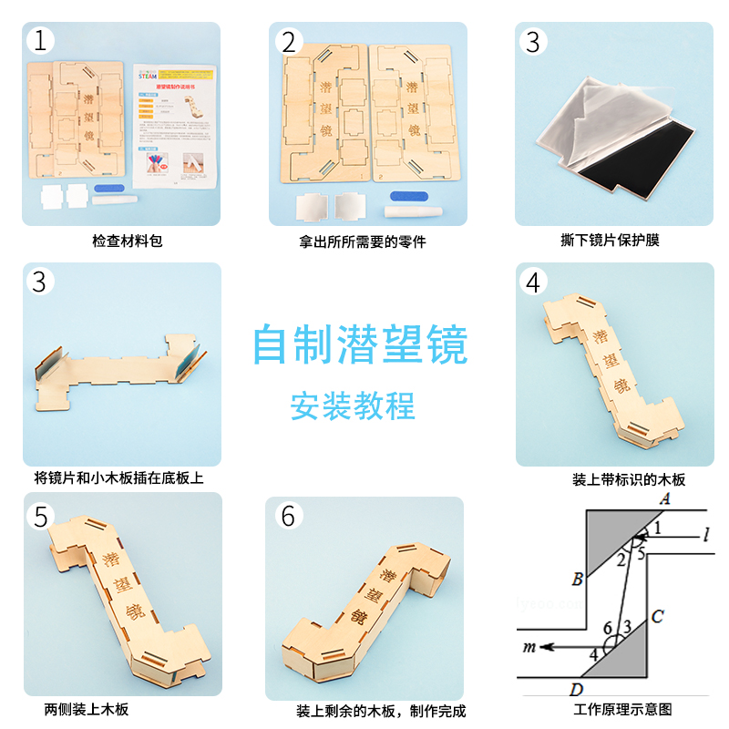 潜望镜制作材料五年级儿童小学生科学科技制作光学小发明diy手工 - 图2