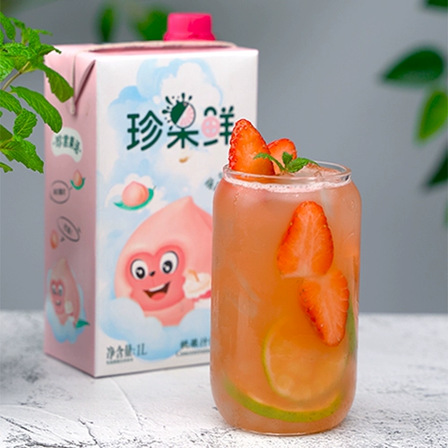 Dexin Zhen Fruit Fruit Fress Fresh Peach Juice напитки 1л персикового персикового концентрированного сока Peach Oolong Tea Milk Tea