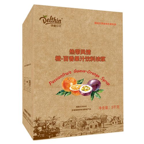 德馨珍选橙-百香果汁饮料浓浆5kg奶茶店专用浓缩果汁原浆商用正品 - 图3