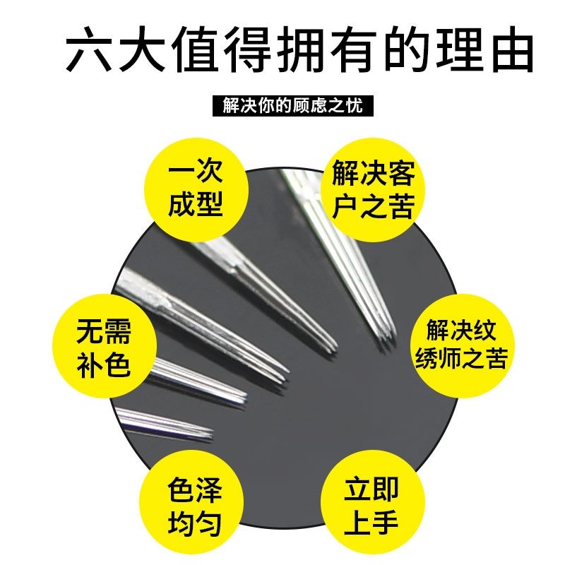 IDM半永久纹绣手工打雾针神3针5圆针纹绣刀片纹眉针头纹绣雾眉针 - 图1