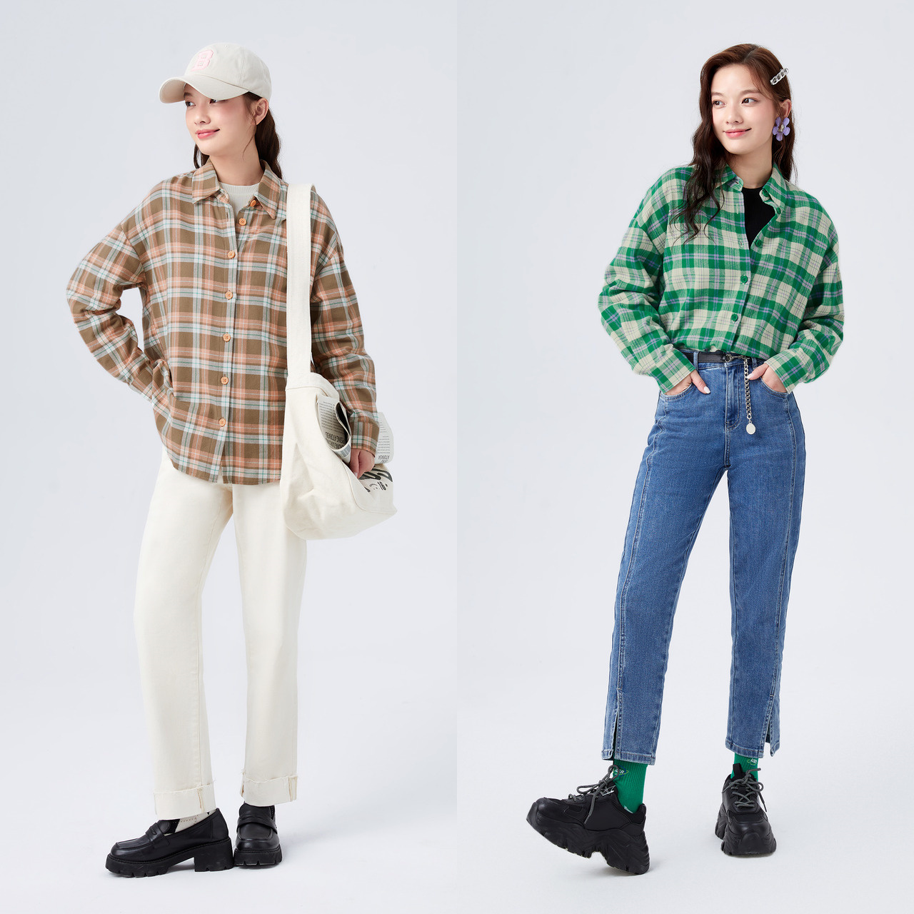 森马长袖衬衫女中长款宽松翻领上衣