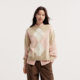 Semir diamond check contrasting loose shoulder sweater for women