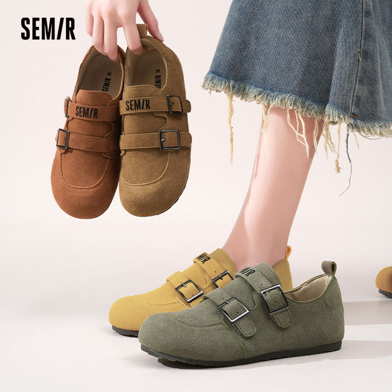 Semir女鞋全包勃肯鞋2025秋冬新款外穿钓鱼软木博肯休闲平底鞋子,淘宝优惠券,粉丝福利购,淘宝优惠卷