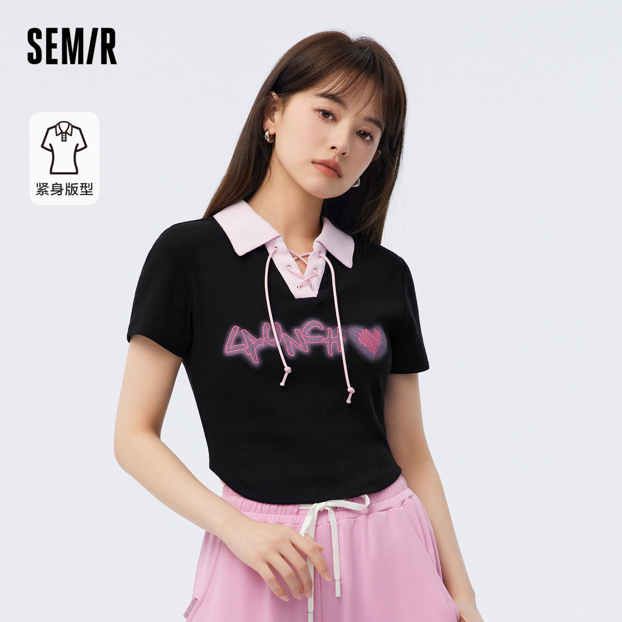 森马大牌POLO衫女短款