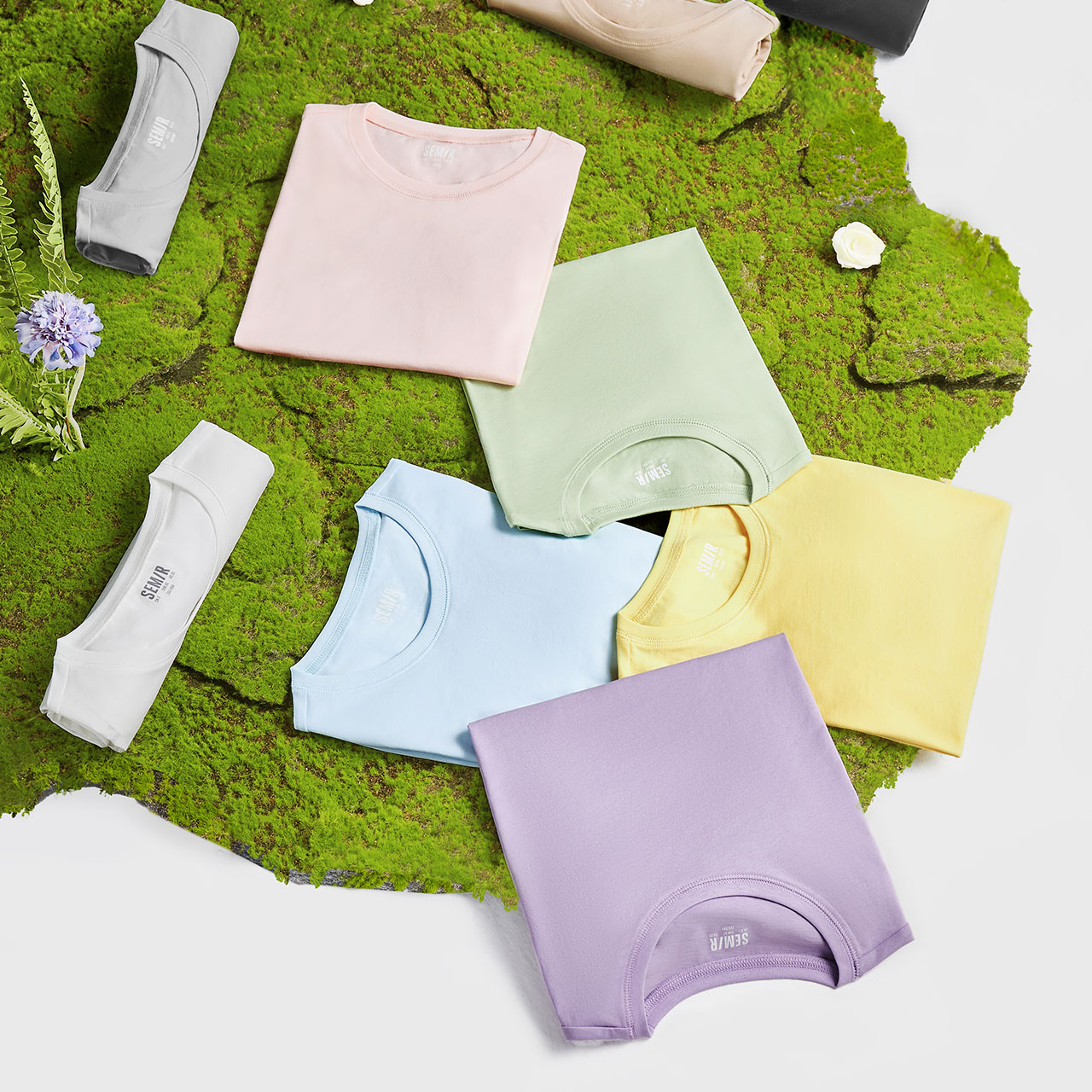 【森马】百搭纯色短袖t恤打底衫