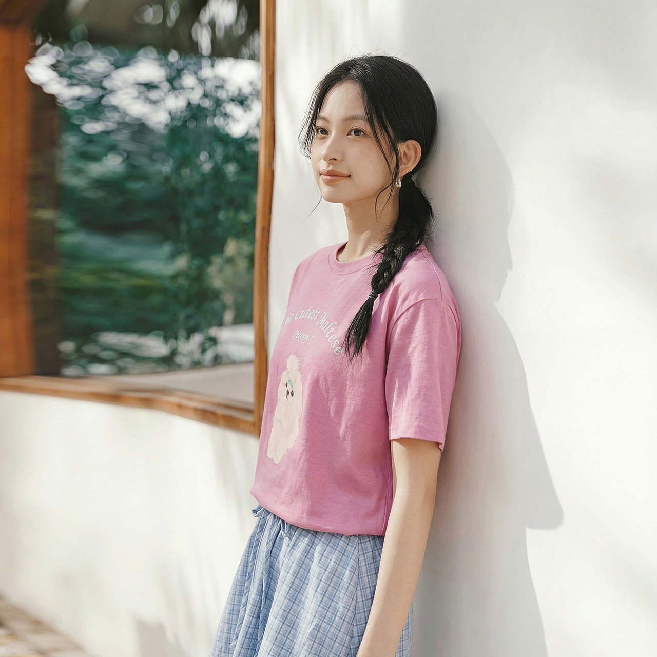 商场同款|森马短袖T恤女夏中长款宽松印花2026新款潮流休闲套头衫