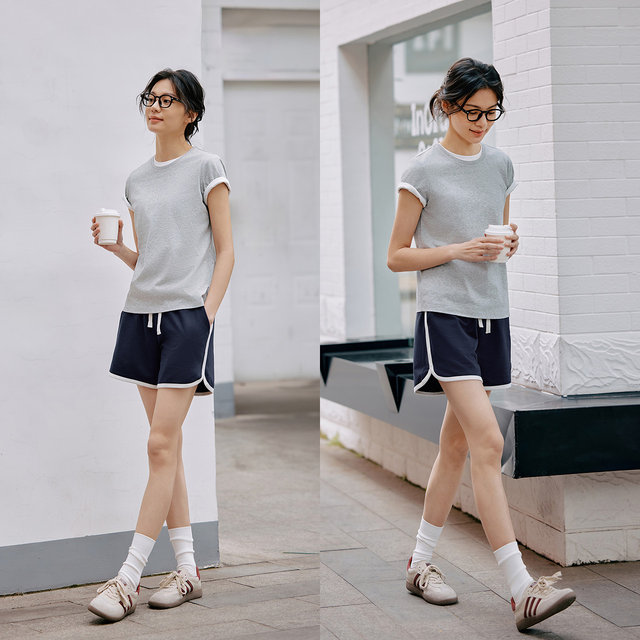 Semir loose pajamas ຝ້າຍ retro ເຮືອນສັ້ນສໍາລັບແມ່ຍິງ