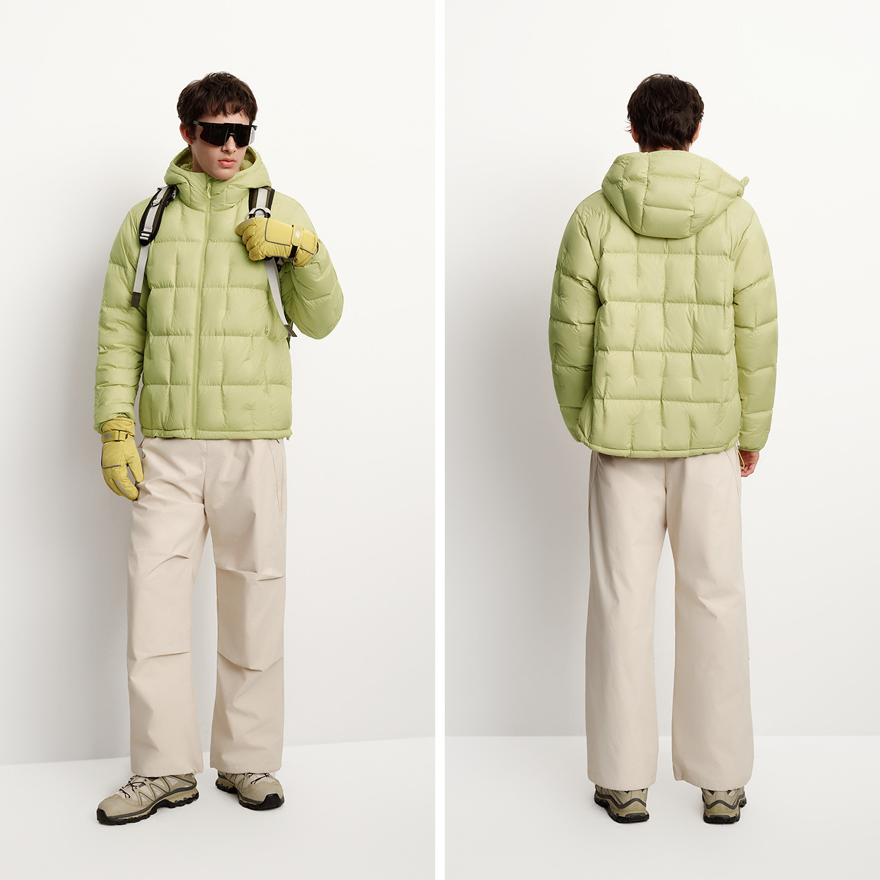 森马羽绒服男户外轻量保暖内胆三防外套绗缝连帽上衣2025新款冬装