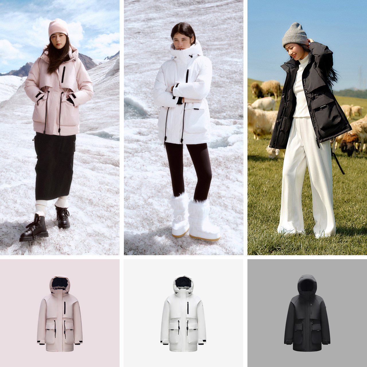 森马中国国家地理极寒90鹅绒防护羽绒服女2024冬季新款多重防护