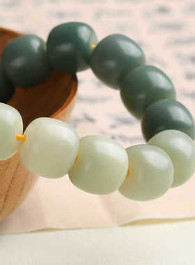 醒狮渐变仿菩提手串女白玉菩提根绕指柔文玩佛珠男款盘玩菩提子手