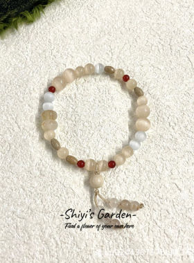 旧辞宛猫眼石天然石中国风小众设计串珠冰种高级百搭新中式手链