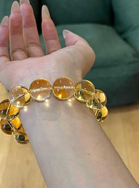 新款手链女高级感显白人造黄水晶手串时尚气质百搭高颜值手链批发