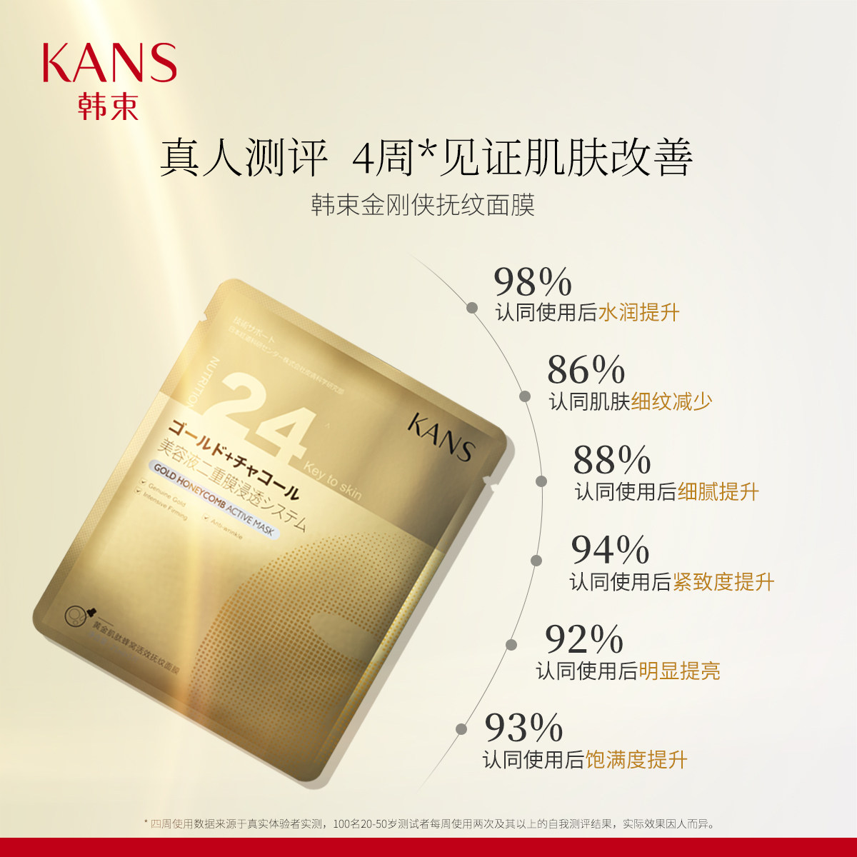 韩束金刚侠女黄金箔补水紧致面膜 韩束领航贴片面膜