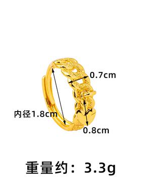环环相扣开口戒指女款沙金